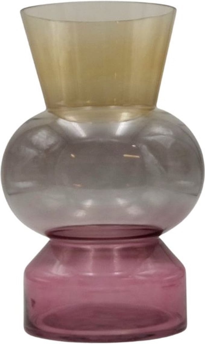 Rasteli Vaas Trioble Glas 3 kleuren D 20 cm H 31.5 cm
