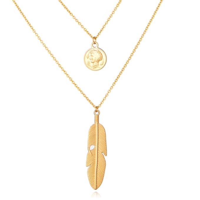 Multilayer Ketting Feather LGT JWLS - 2 lagen