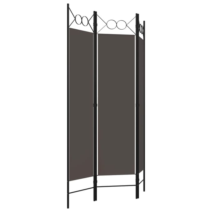 vidaXL - Kamerscherm - met - 3 - panelen - 120x180 - cm - antraciet