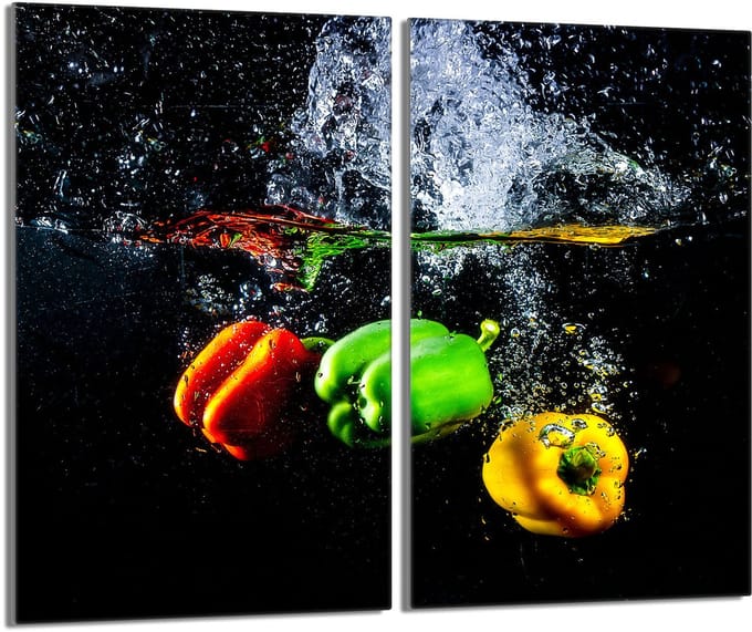 TMK ArtDeko - Glazen Beschermplaat - Paprika - 2x30x52