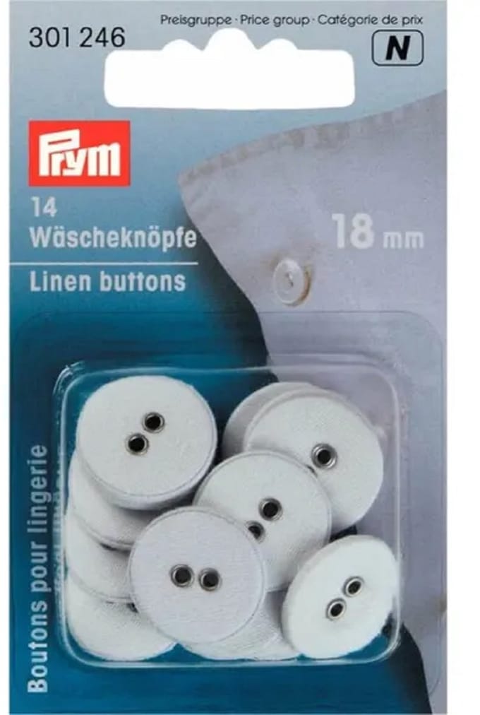 Linnen knopen 18 mm 14 st. - Aannaaiknopen - Prym