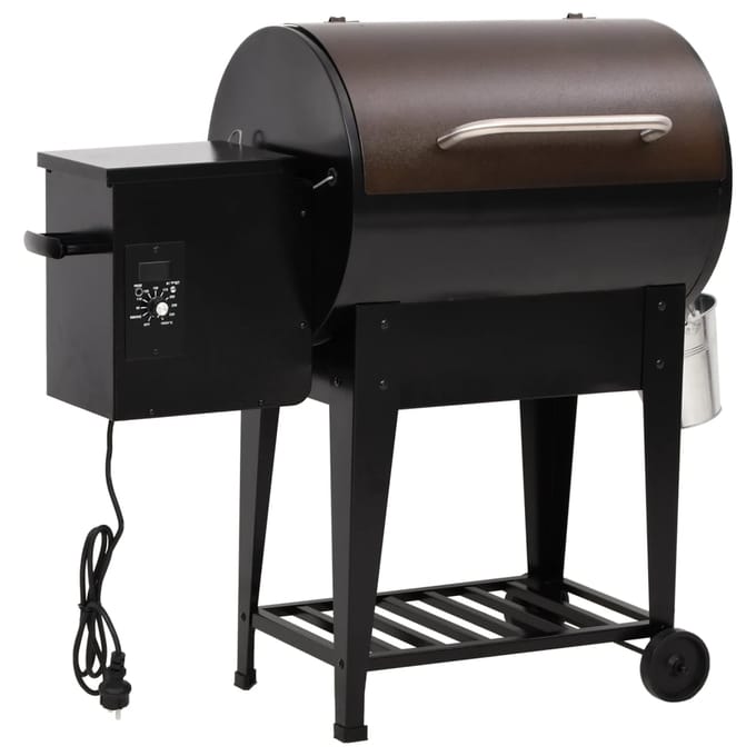 vidaXL - Pelletbarbecue - met - bodemplaat - 94 - cm - ijzer - zwart