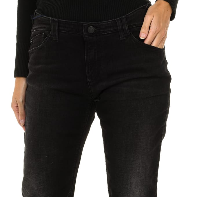 Lang gedragen effect denim broek 6X5J28-5D08Z vrouw