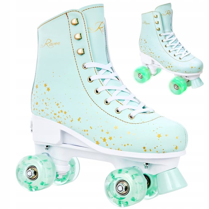RAVEN Noa Retro Skates Mint LED Verstelbaar Maat 31-34