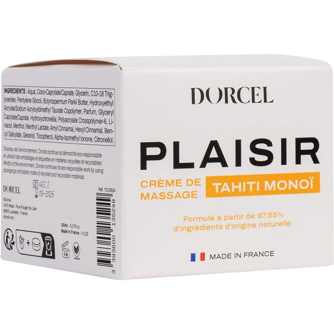 Dorcel - Plaisir - Tahiti Monoï (Gardenia) - Massagecrème - 150 ml