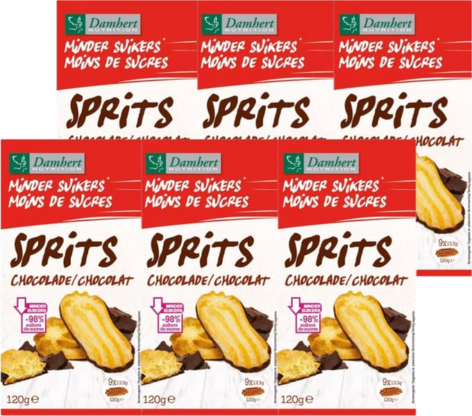 Damhert | Minder Suikers Sprits | Chocolade | 6 stuks | 6 x 120g