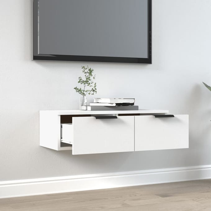 vidaXL - Wandkast - 68x30x20 - cm - bewerkt - hout - wit