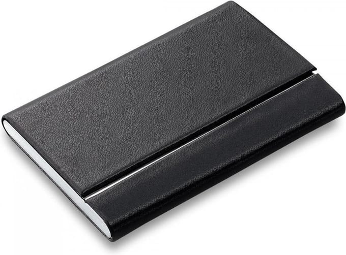 Philippi Design - Visitekaartjeshouder SLIM Metaal RVS Leer