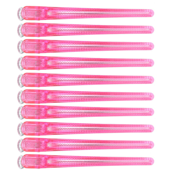 10 stuks Salon Antislip Styling Sectioneerklem Draagbare Eendenbek Haarklem Kappersgereedschap(Rode roos ) rozerode kleur