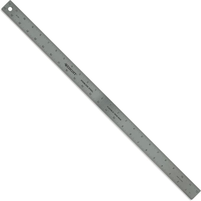 Zero Center metalen liniaal 60 cm met antislip kurkbasis
