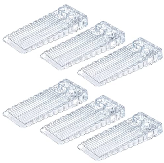 Antislip Deurstopper - Transparante Deurwig, Verstelbaar en Beschermend voor Vloeren - 6 Stuks