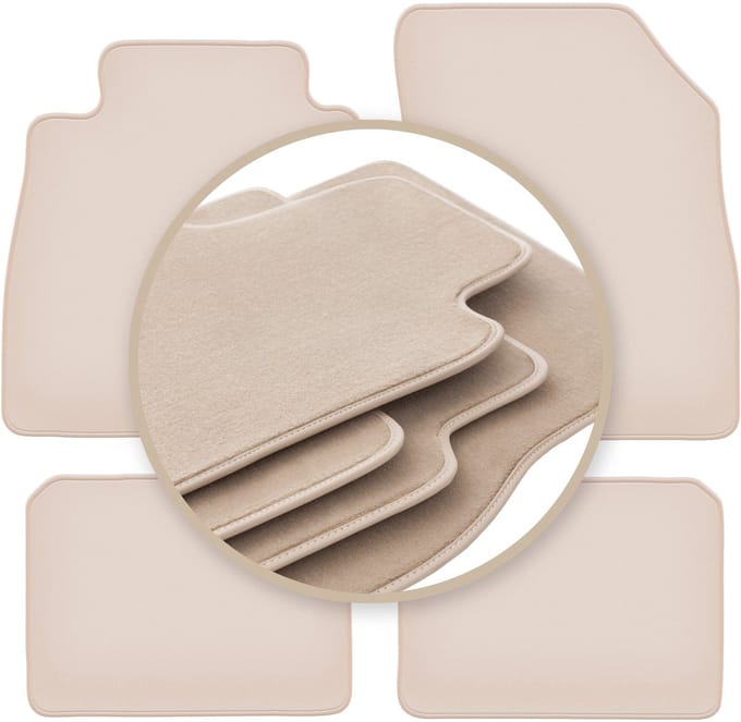 PREMIUM beige vloermatten voor: Nissan Micra K14 hatchback 2017-