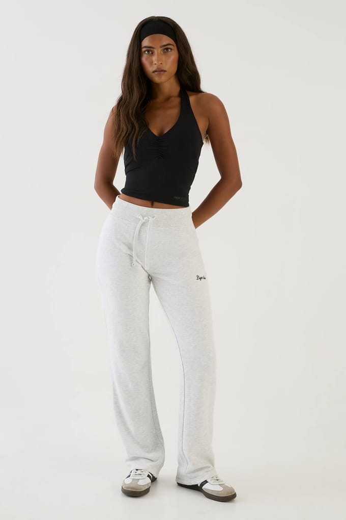 Dames Dsgn Studio Loopback Lage Flared Joggingbroek | Ash Grey | Maat: Medium