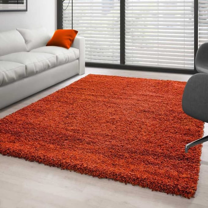 TapisTrend Harig tapijt Aarde 100x200 cm Hoogpolig vloerkleed, effen kleur