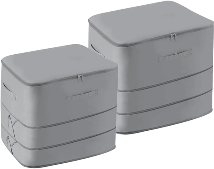 Dailygoods - Ruimtebesparende Organizer - Zelfcomprimerende Opbergzakken voor Dekbedden in Grijs