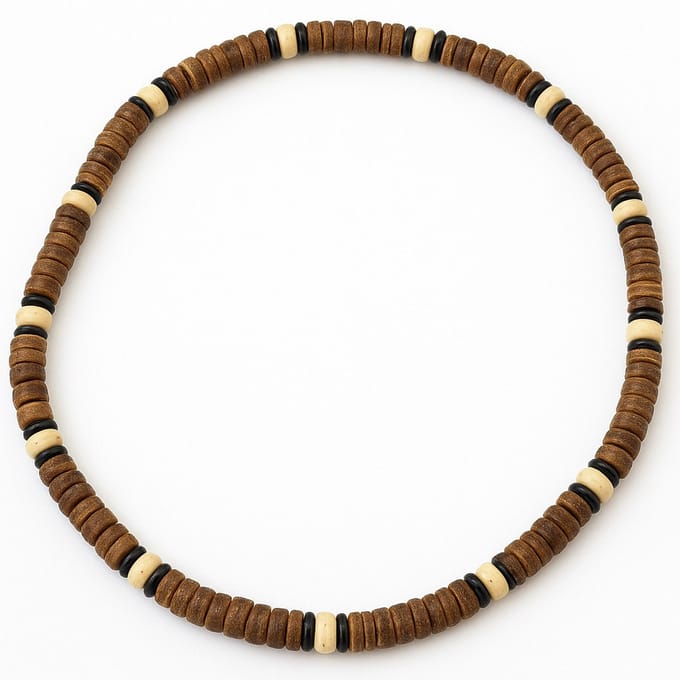 No Evil kralenketting met kokoskralen donker bruin BROWN