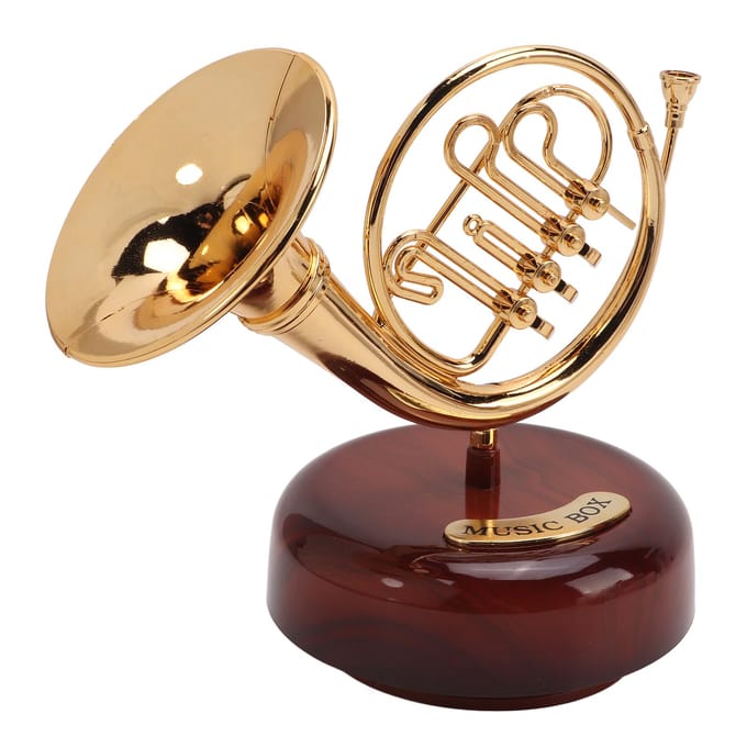 Franse Hoorn Ornament Klassiek Miniatuur Ontwerp Premium Duurzaam Kasteel in de Lucht Franse Hoorn Muziek beige