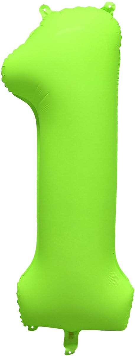 Riethmüller - Folieballon cijfer 1 - neon groen - 86 cm