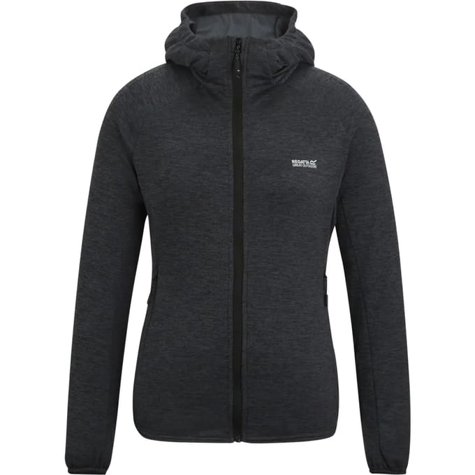 Dames Ferna Marl Full Zip Hooded Stretch Midlayer