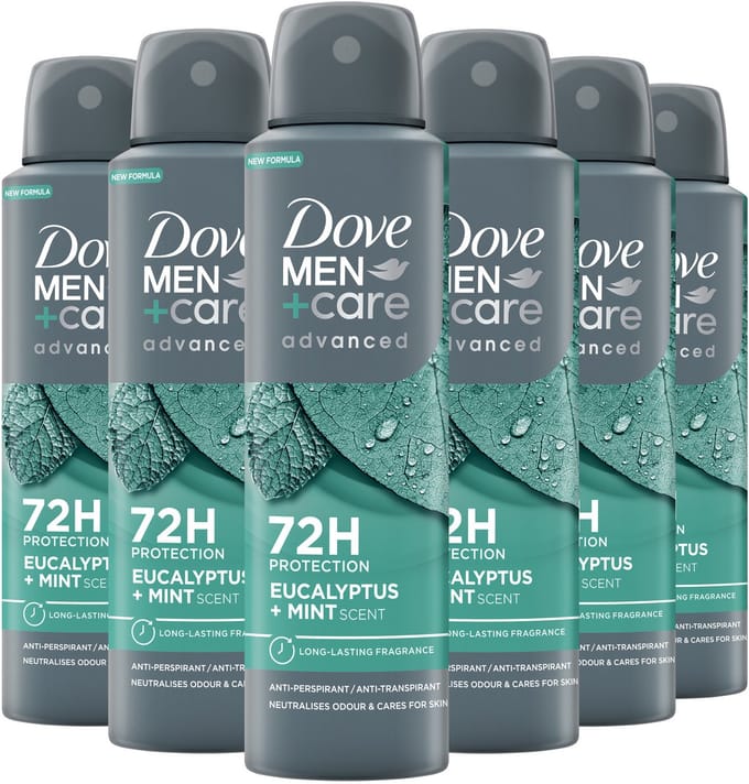 Dove Men+Care - Anti-Transpirant Deodorant Spray - Advanced - Eucalyptus + Mint - 6 x 150 ml
