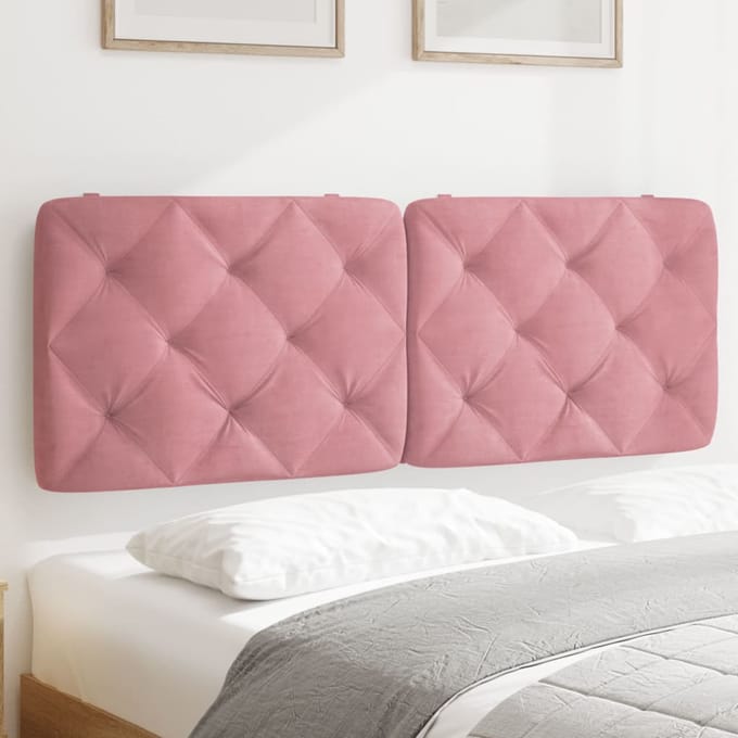 vidaXL - Hoofdbordkussen - 120 - cm - fluweel - roze