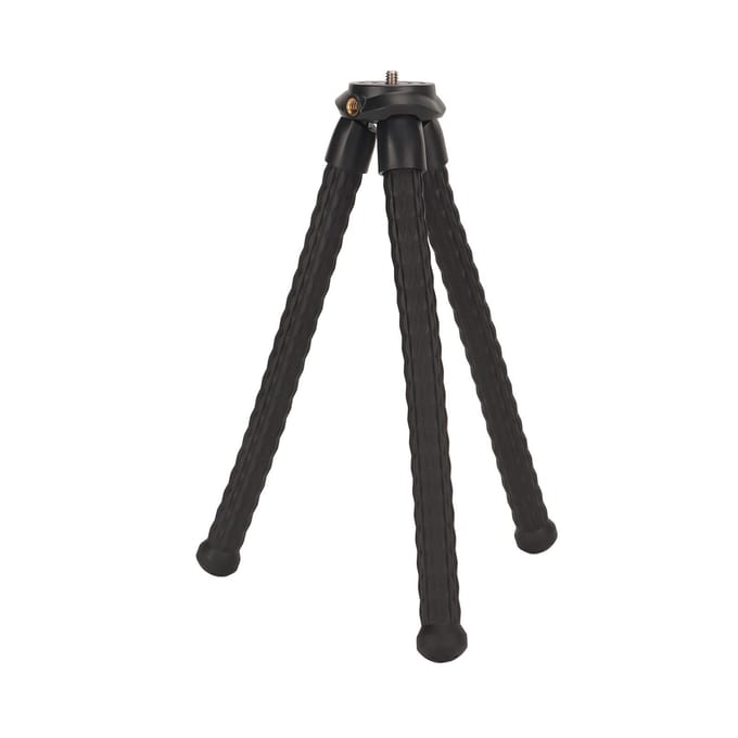 Mini Flexibel Statief 14 Inch Schroef Draagbaar Statief met Verborgen Telefoonhouder Koude Schoen Mount black