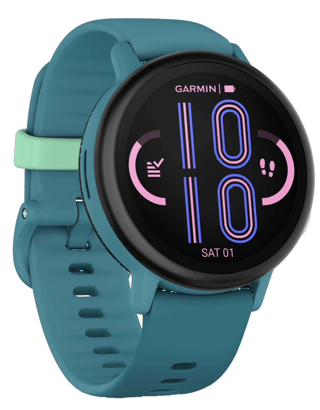 Garmin Bounce 2 - Smartwatch voor kinderen - 43 mm - AMOLED - Live locatie-tracking - Turquoise