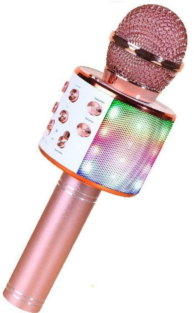 GELLDG Microfoon - Karaokemicrofoon - Kindermicrofoon - Draadloos Bluetooth - Draagbaar - Compatibel met smartphones en computers - Geschikt voor feestjes, karaoke thuis