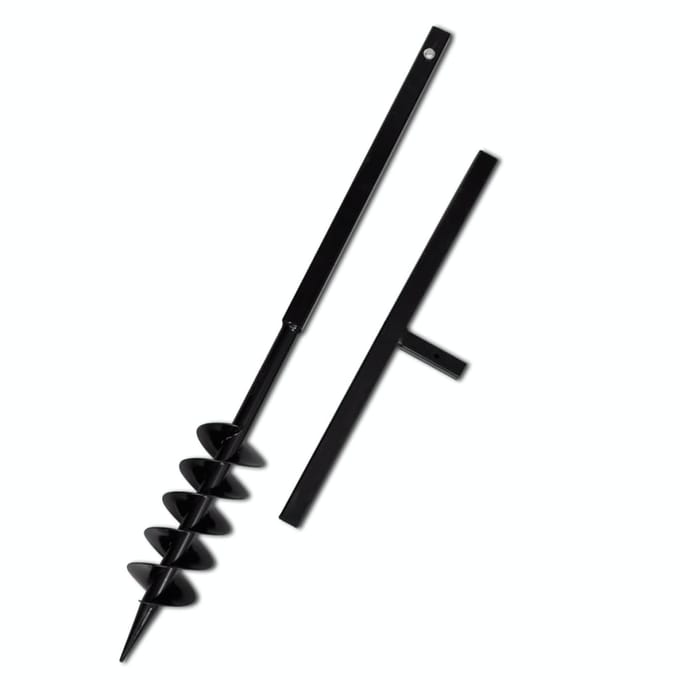vidaXL - Grondboor - met - handvat - en - schroefkop - (dubbele - schroef) - 100 - mm - (zwart)