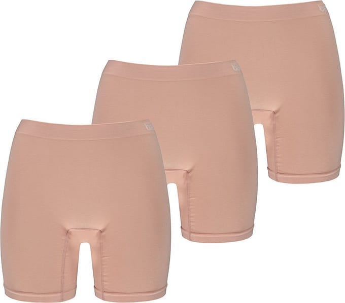 Apollo dames Basic Short - Bamboo naadloos - maat L - 3-pack - nude