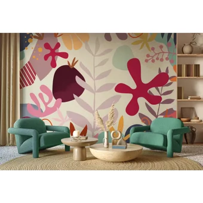 Fotobehang - Happy Corals 350x250cm - Vliesbehang