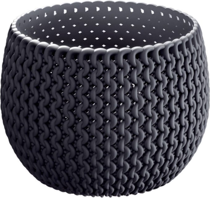 Prosperplast Bloempot Splofy - antraciet - 1400 ml - D18 cm - Tuin - Buiten - Binnen - kunststof