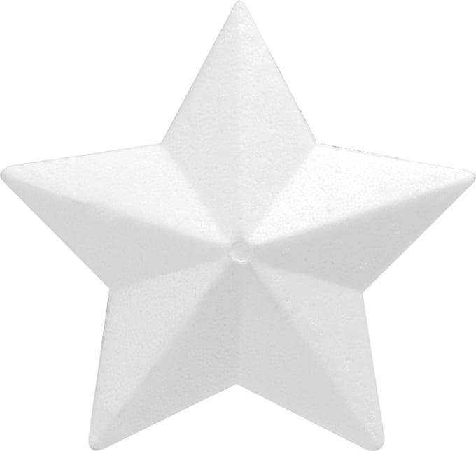 Glorex hobby Piepschuim knutselen vormen/figuren - kerst ster - 25 cm - wit