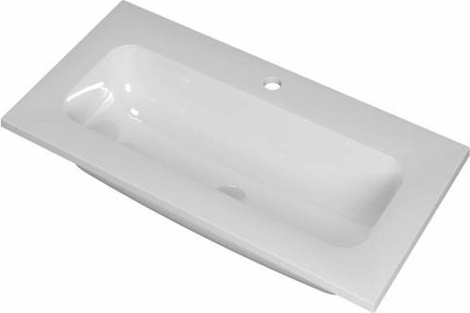 INK Reflekt polystone wastafel met 1 kraangat 80 x 40 x 1,5 cm, glanzend wit
