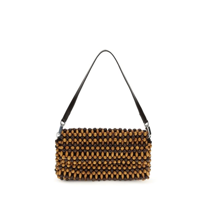 Staud Bruine Houten Schoudertas