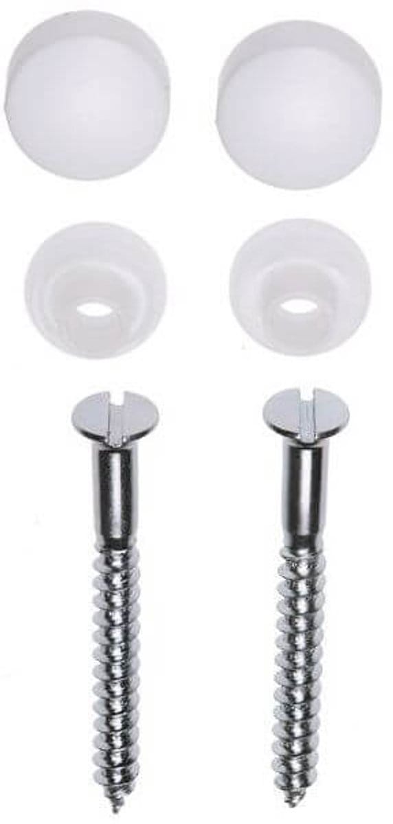 Riko Potschroevenset zonder plug 2 stuks verzinkt 6 x 70 mm afdekdop wit