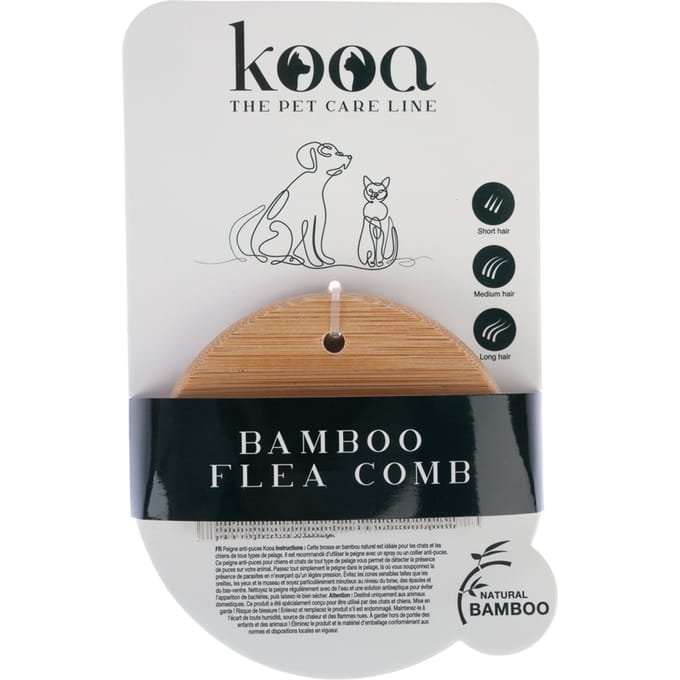 kooa vlooienkam van bamboe 10x6,7x1cm kat hond