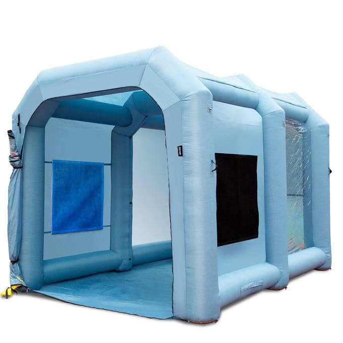 Cabine de Peinture Gonflable Tente de Peinture Automobile 13x10x9ft Système de Filtration Souffleur 950W