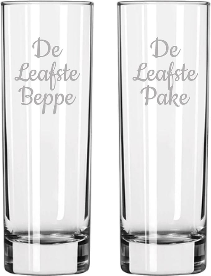 Gegraveerde longdrinkglas 22cl De Leafste Pake-De Leafste Beppe