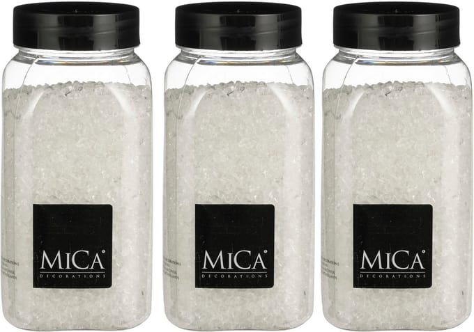 Mica Decorations decoratie steentjes / granulaat - 3x - 650 ml - 2-4 mm - transparant - siergrind