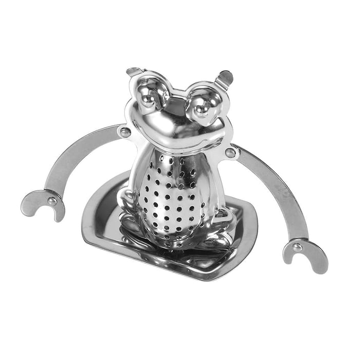 Roestvrij Staal Losse Thee Blad Infuser Bal Zeef Filter Diffuser Kruiden Specerijen Kikker gray