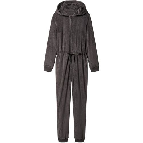 ESMARA Dames pluche jumpsuit (Donkergrijs, M (40/42))