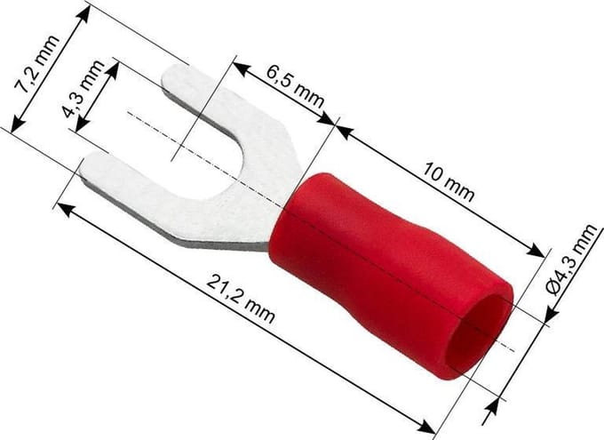 Vorkkabelschoen Rood 4.3-7.2 mm - Gat diameter 4,3 mm - M4 - 100 Stuks