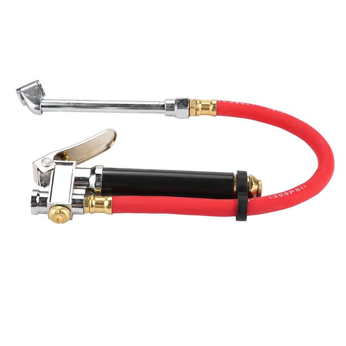Draagbare auto-luchtbandenvuller, vulpomp, meter, dubbele klem, luchtcompressorslang, gereedschap red