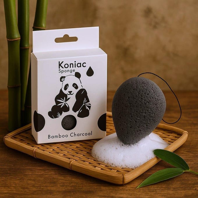 Traanvormige Konjac Spons - Bamboe Houtskool - Antibacterieel