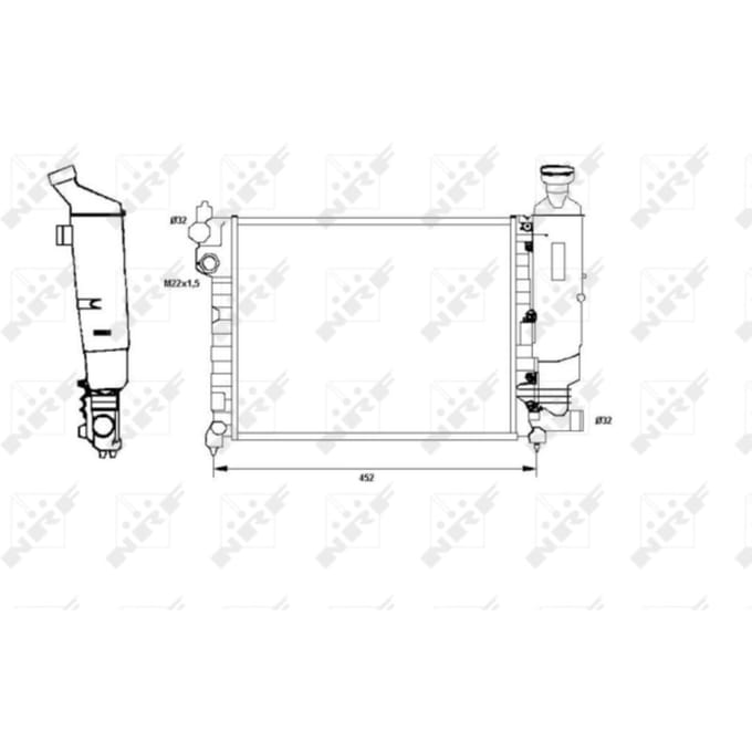 Radiator, motorkoeling NRF 58807