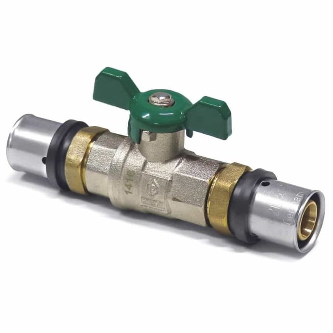 Persfitting kogelkraan 26mm, Groen Handvat