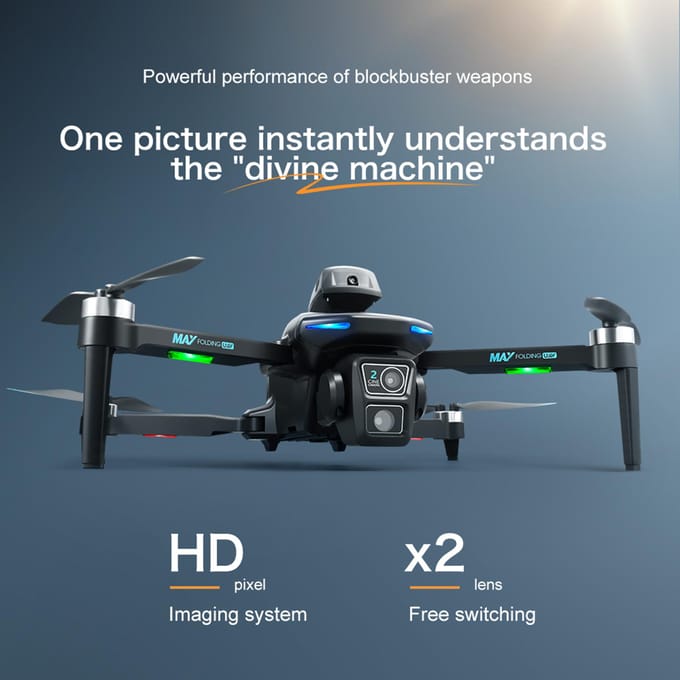 Afstandsbediening drone, 2.4G WIFI FPV mini drone met dubbele camera 6K opvouwbare headless quadcopter 4K Dual Camera 1 Battery