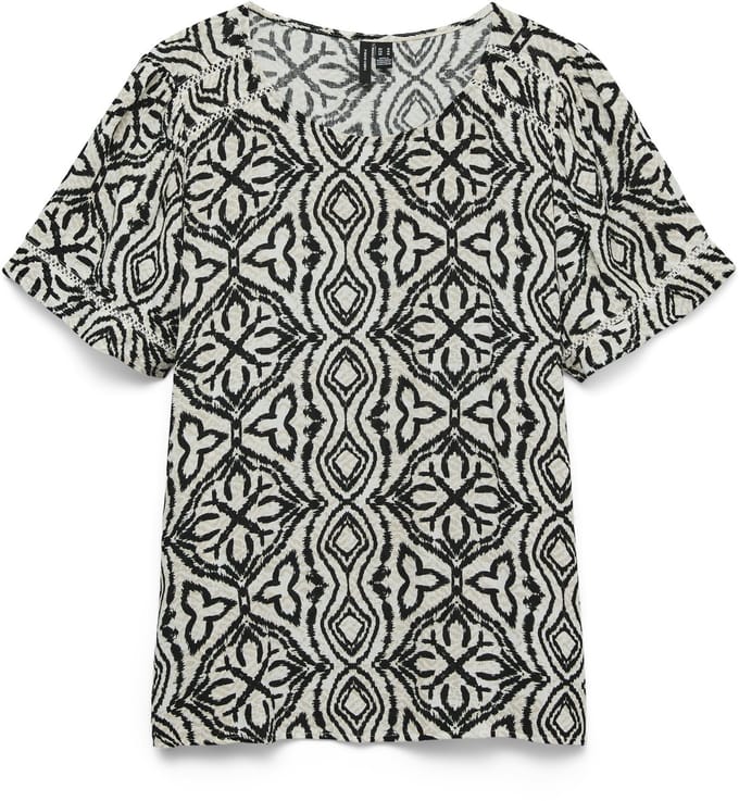 VERO MODA - VMMENNY LACE SS TOP WVN GA - Dames - Blouses