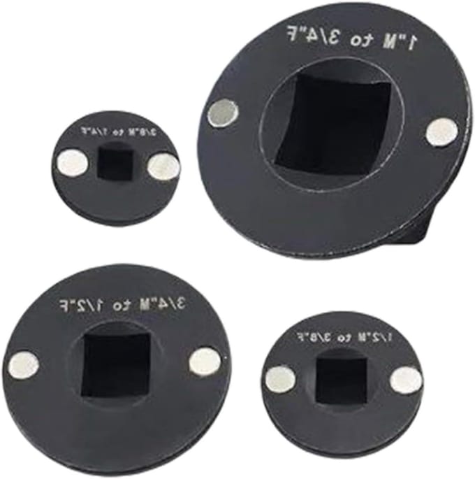 Steekcontactadapter Set - Dopsleutel Ratel - Krappe Ruimtes - Modulair Compact Ontwerp - 4 Delig - Metaal
